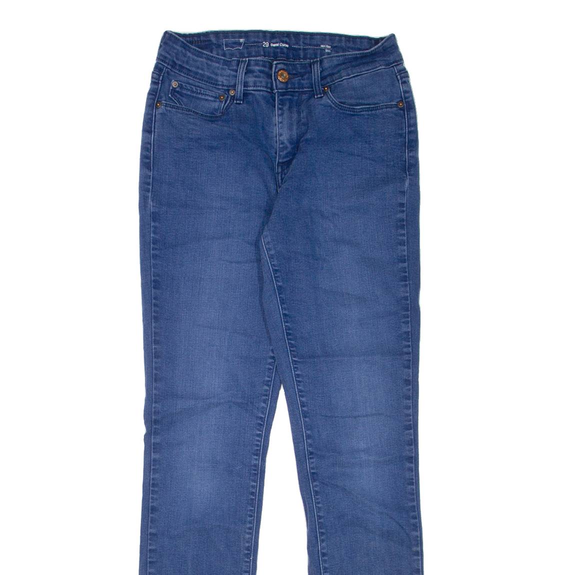 LEVI'S Mid Rise Womens Jeans Blue Slim Straight W25 L32