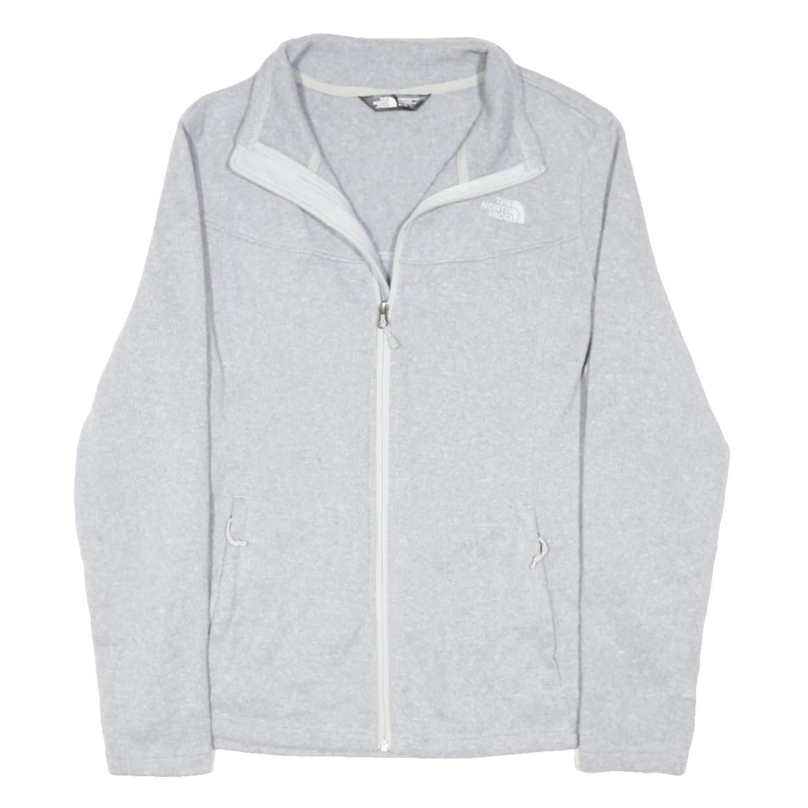 THE NORTH FACE Womens Light Grey Cotton Blend Zip Jacket XL Fleece Outdoor