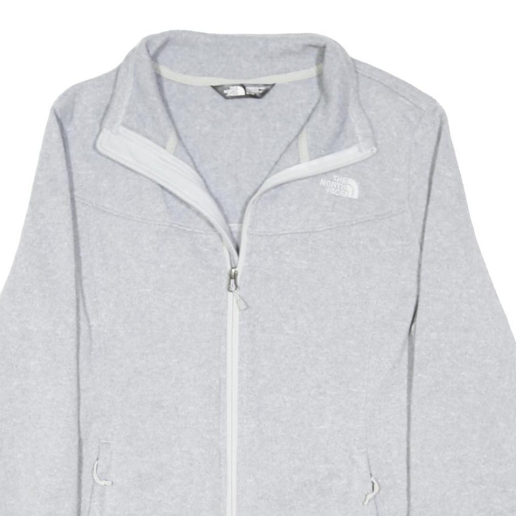 THE NORTH FACE Womens Light Grey Cotton Blend Zip Jacket XL Fleece Outdoor