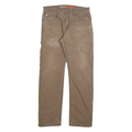 DICKIES Mens Regular Fit Straight Leg Denim Brown W34 L32 Workwear Cotton Blend