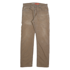 DICKIES Mens Regular Fit Straight Leg Denim Brown W34 L32 Workwear Cotton Blend