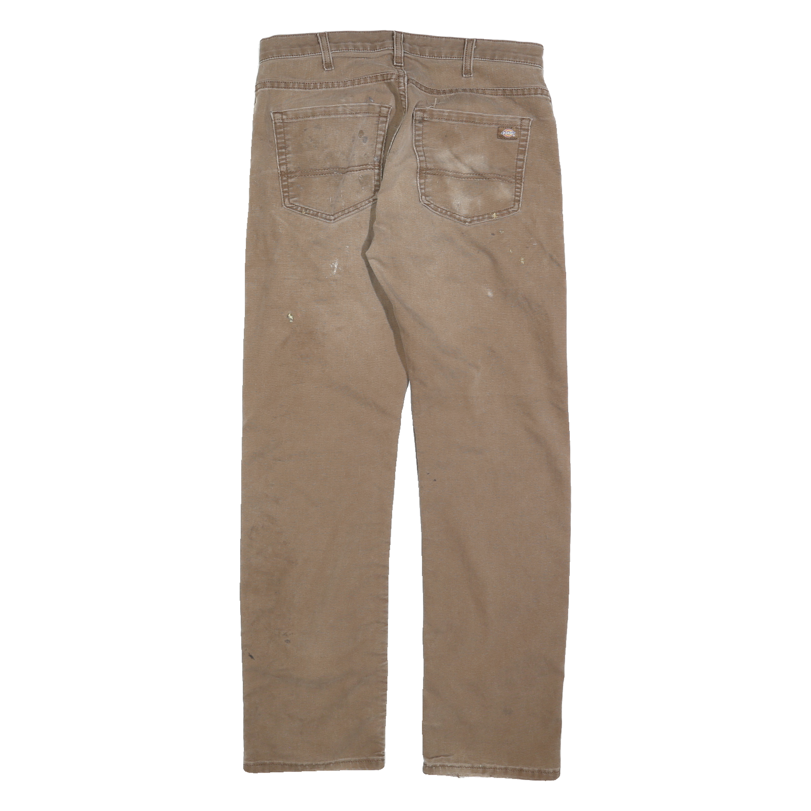 DICKIES Mens Regular Fit Straight Leg Denim Brown W34 L32 Workwear Cotton Blend