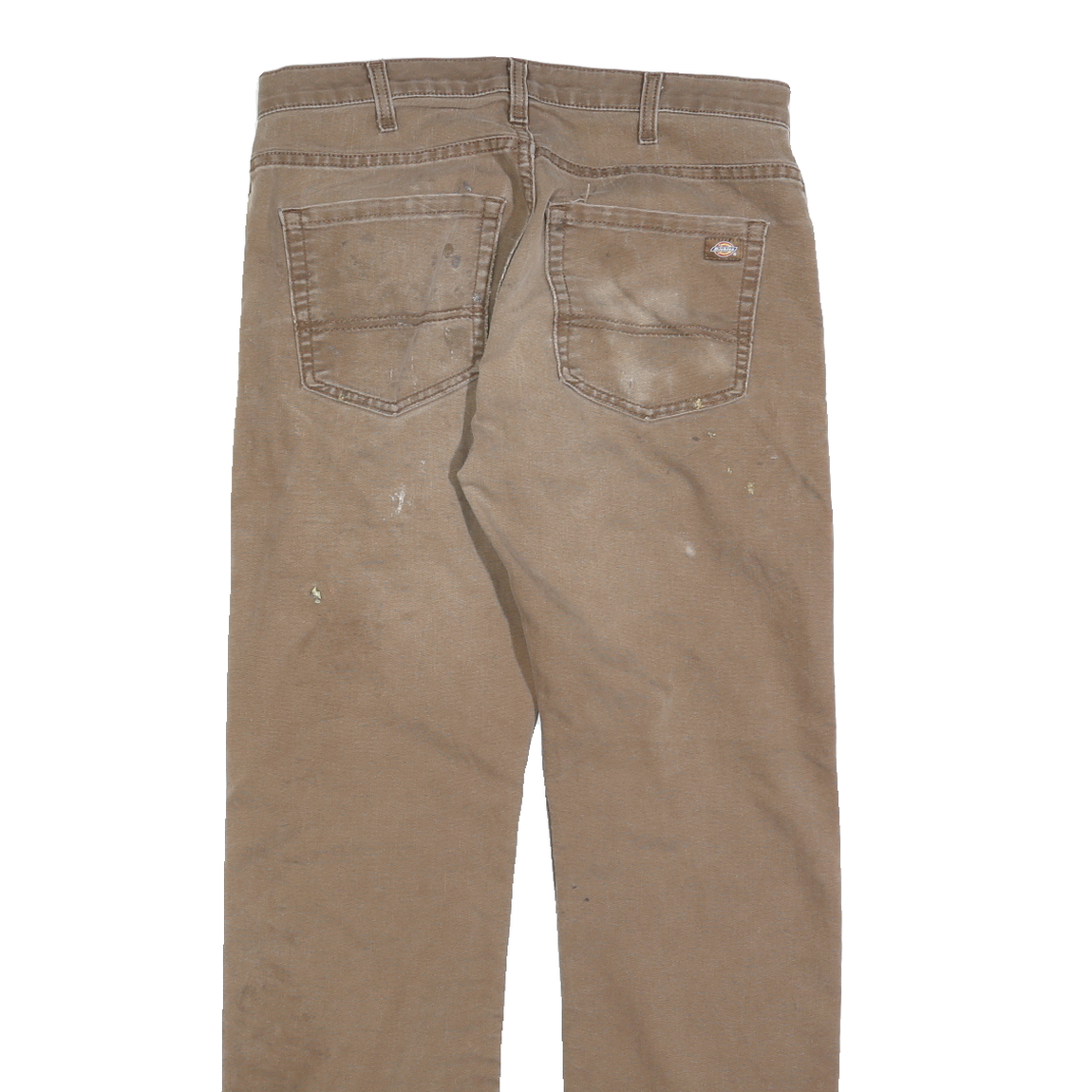 DICKIES Mens Regular Fit Straight Leg Denim Brown W34 L32 Workwear Cotton Blend