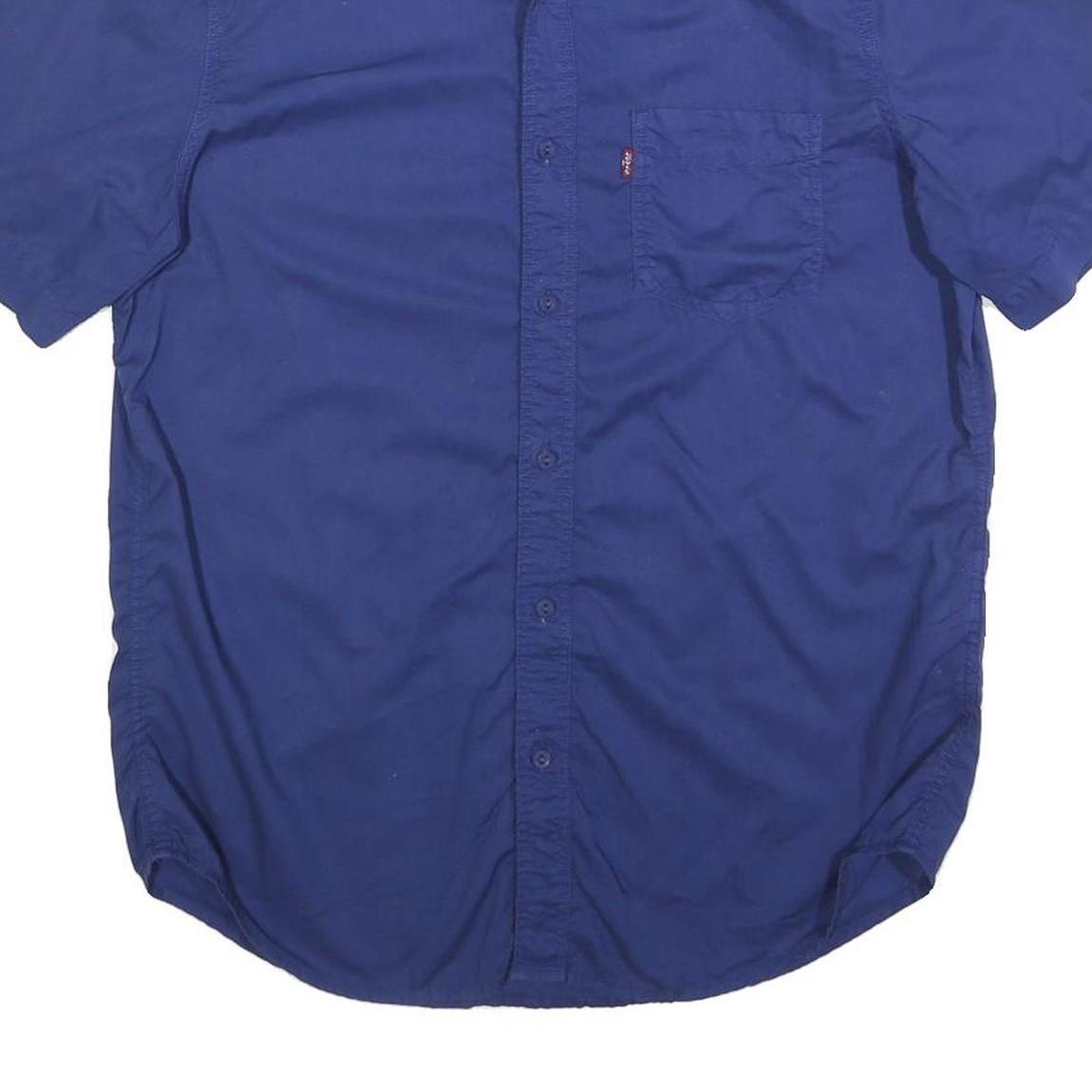 LEVI'S Mens Blue Cotton Short Sleeve Shirt M Casual Summer Essential