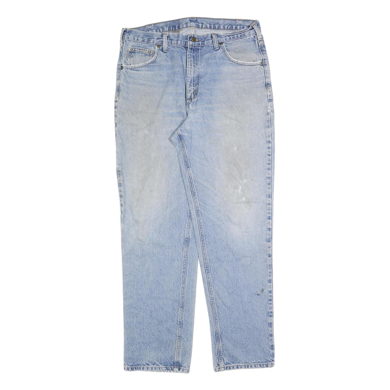 CARHARTT Mens Jeans Blue Relaxed Straight Denim Light W38 L34 Zip Casual Wear