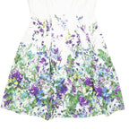 LAUREN RALPH LAUREN Womens White Floral Cotton Blend Fit & Flare Dress