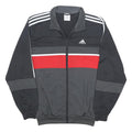 ADIDAS Mens Black & Grey Red Stripe Track Jacket M Polyester Zip
