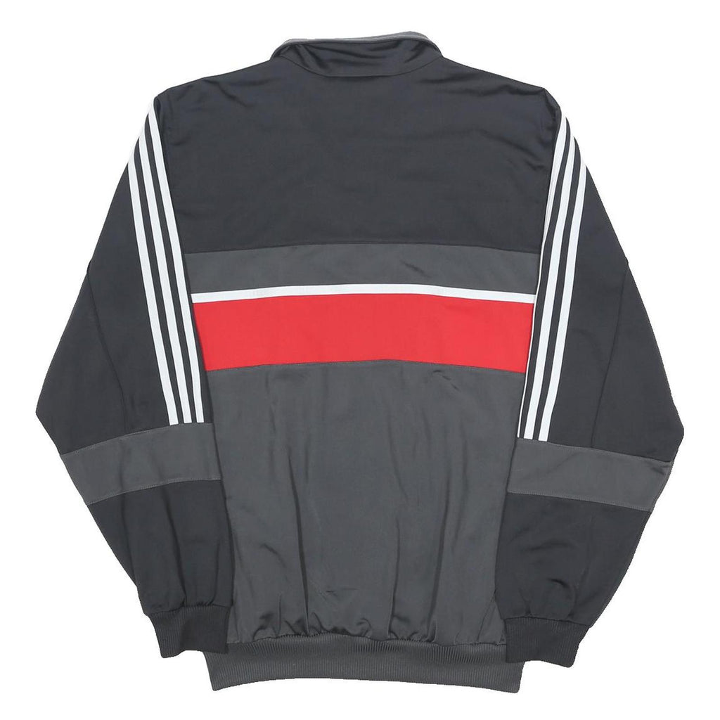 ADIDAS Mens Black & Grey Red Stripe Track Jacket M Polyester Zip