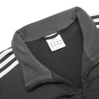 ADIDAS Mens Black & Grey Red Stripe Track Jacket M Polyester Zip