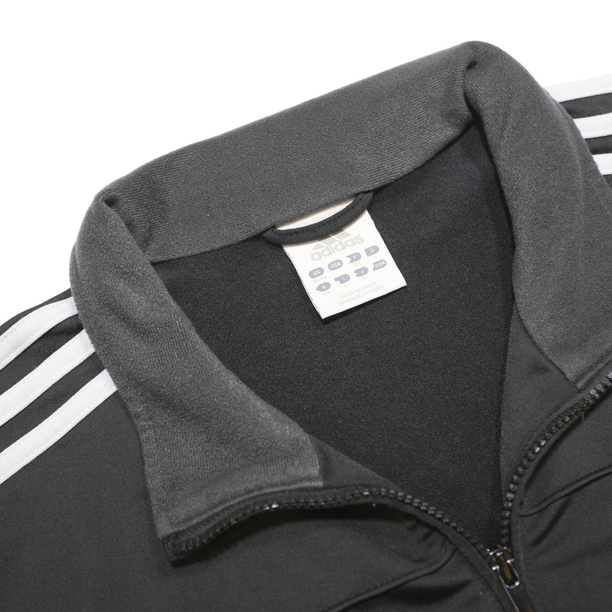 ADIDAS Mens Black & Grey Red Stripe Track Jacket M Polyester Zip