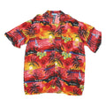 PUNTA CANA Womens Red & Yellow Rayon Hawaiian Shirt M Tropical Sunset Print