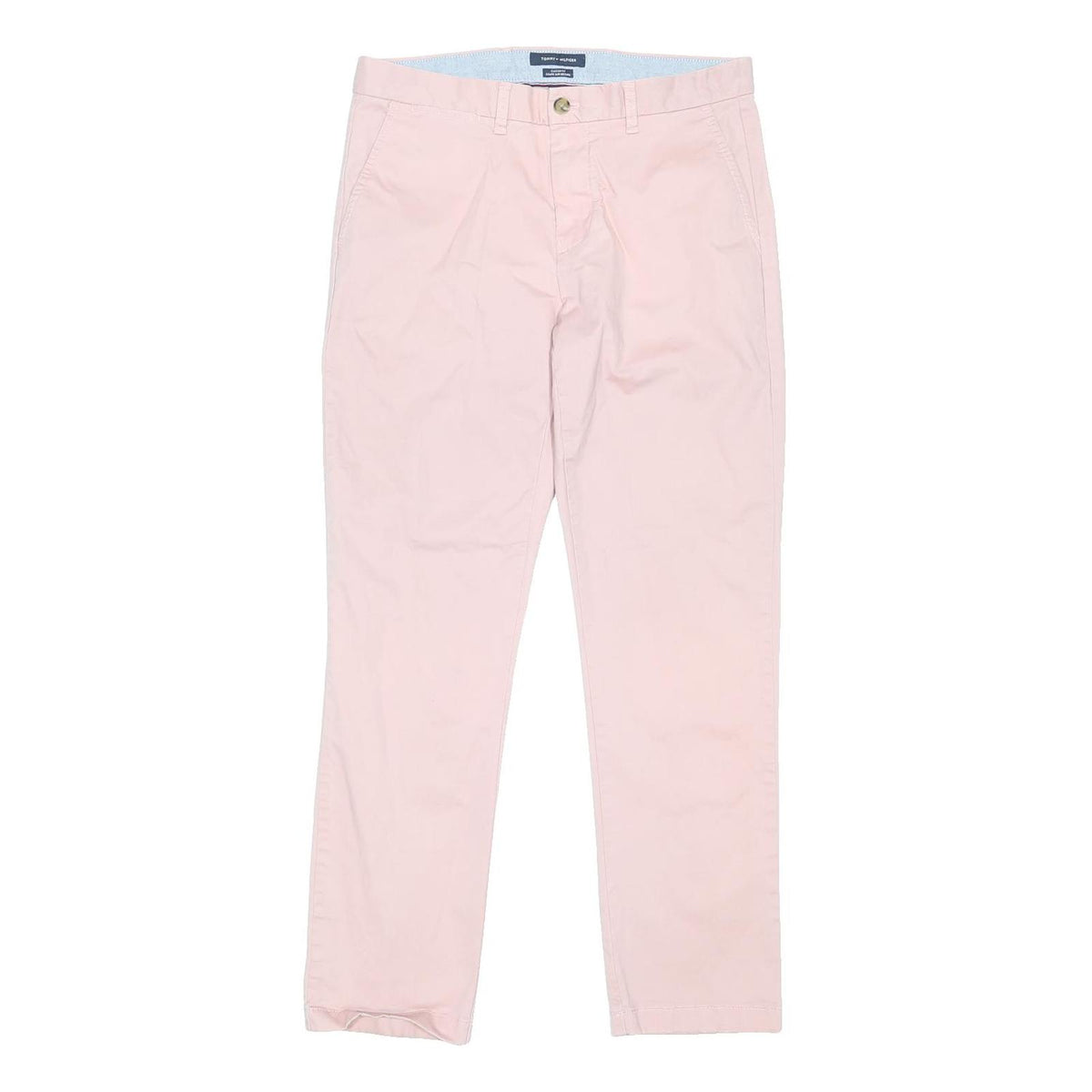 TOMMY HILFIGER Mens Cotton Blend Pink Regular Fit Straight Leg Trousers W35 L32