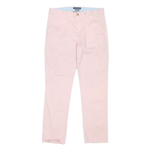 TOMMY HILFIGER Mens Cotton Blend Pink Regular Fit Straight Leg Trousers W35 L32