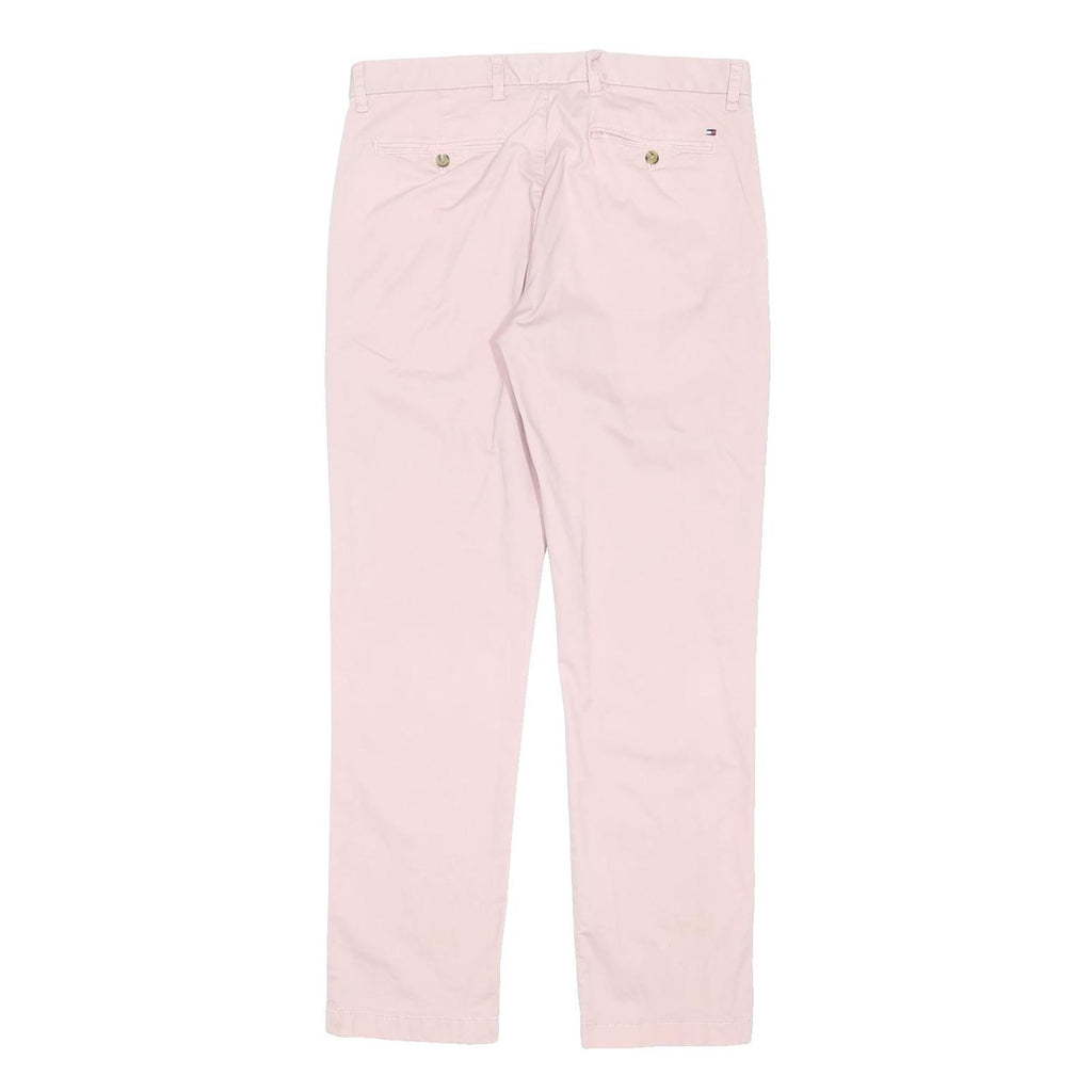 TOMMY HILFIGER Mens Cotton Blend Pink Regular Fit Straight Leg Trousers W35 L32
