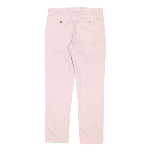 TOMMY HILFIGER Mens Cotton Blend Pink Regular Fit Straight Leg Trousers W35 L32