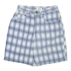 SOSTANZA Womens Shorts Blue Casual Plaid XS W26 Cotton Blend Comfortable Fit