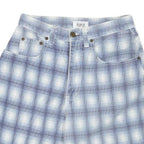 SOSTANZA Womens Shorts Blue Casual Plaid XS W26 Cotton Blend Comfortable Fit