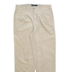 GAP Mens Relaxed Beige Corduroy Trousers W36 L34 Classic Fit Zip Closure
