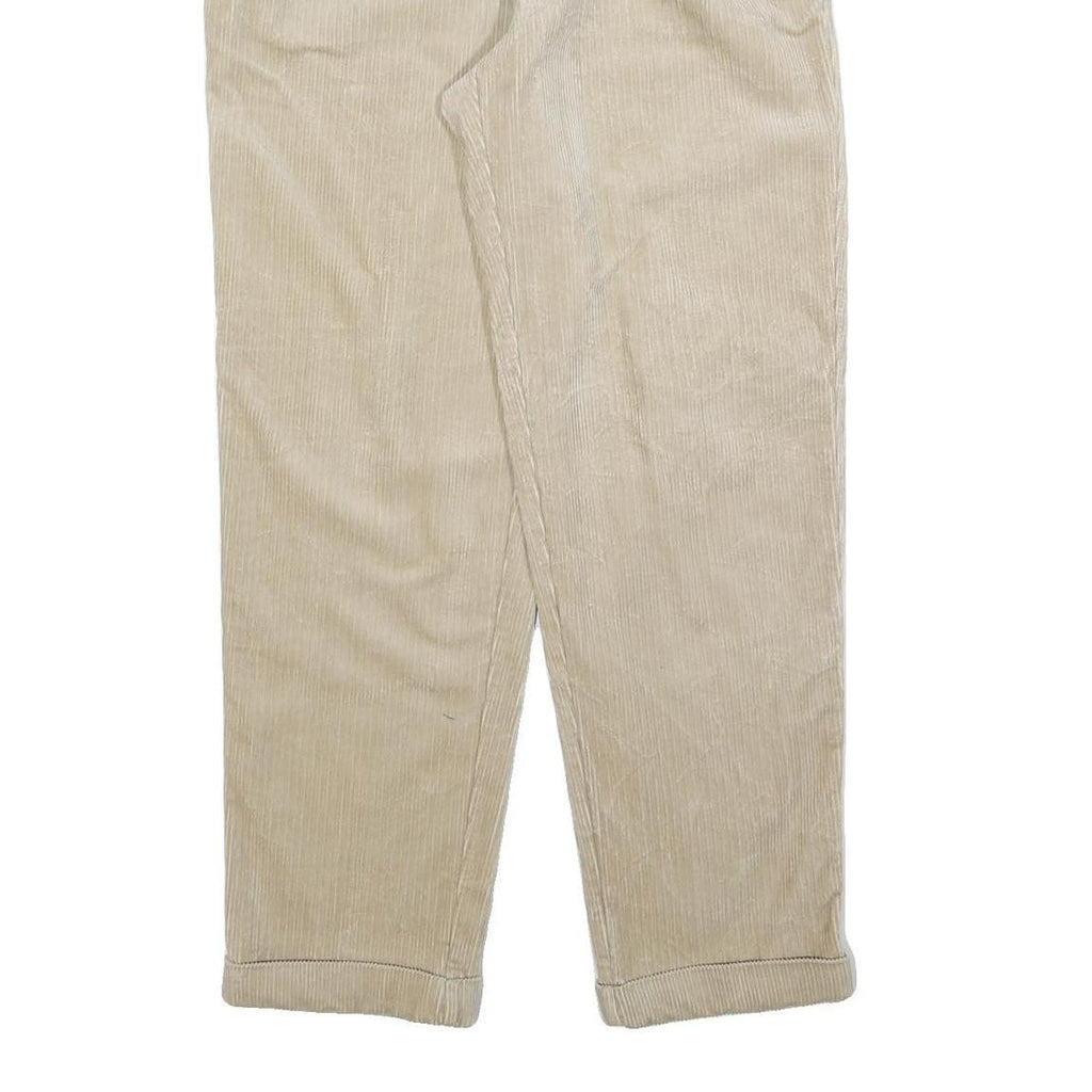 GAP Mens Relaxed Beige Corduroy Trousers W36 L34 Classic Fit Zip Closure