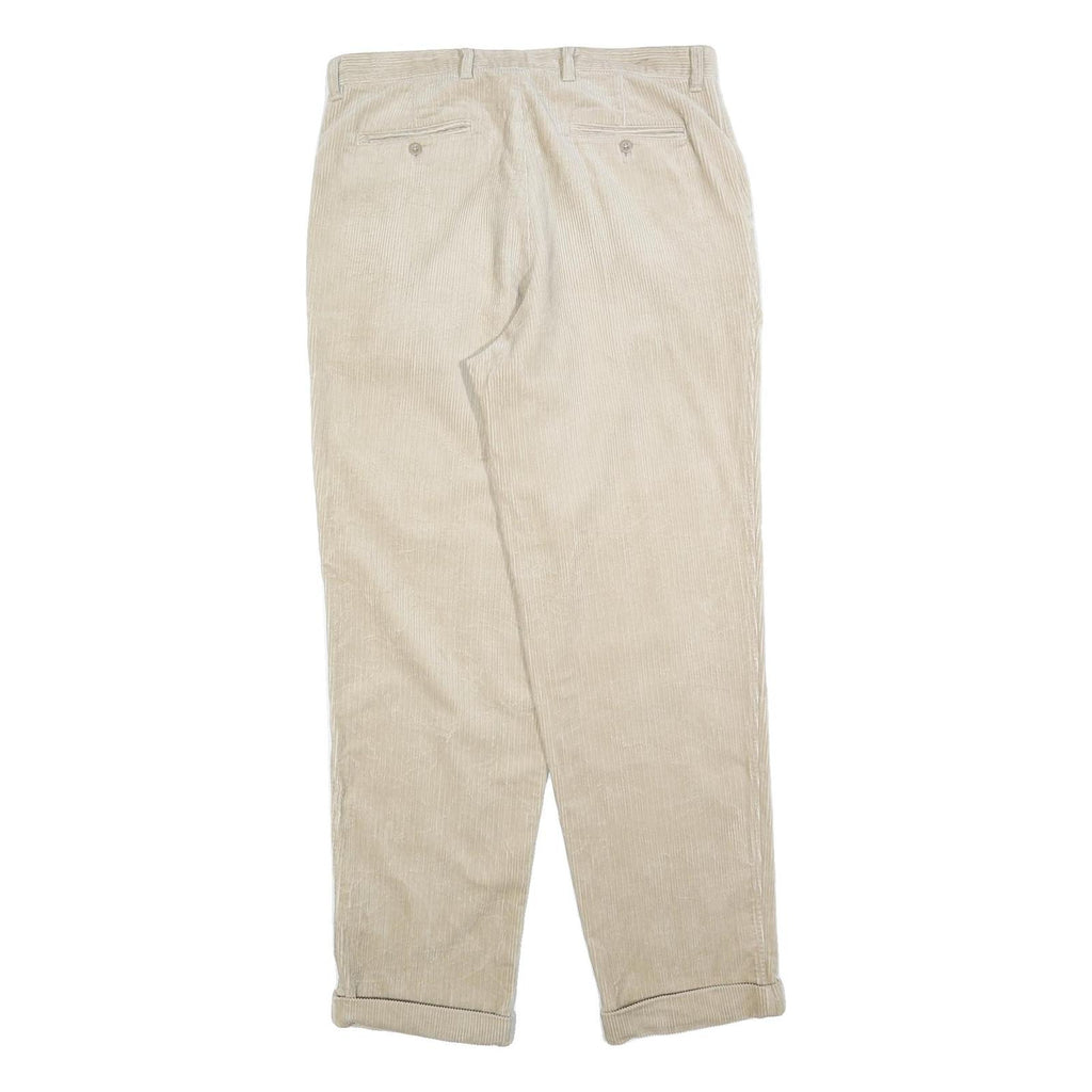 GAP Mens Relaxed Beige Corduroy Trousers W36 L34 Classic Fit Zip Closure
