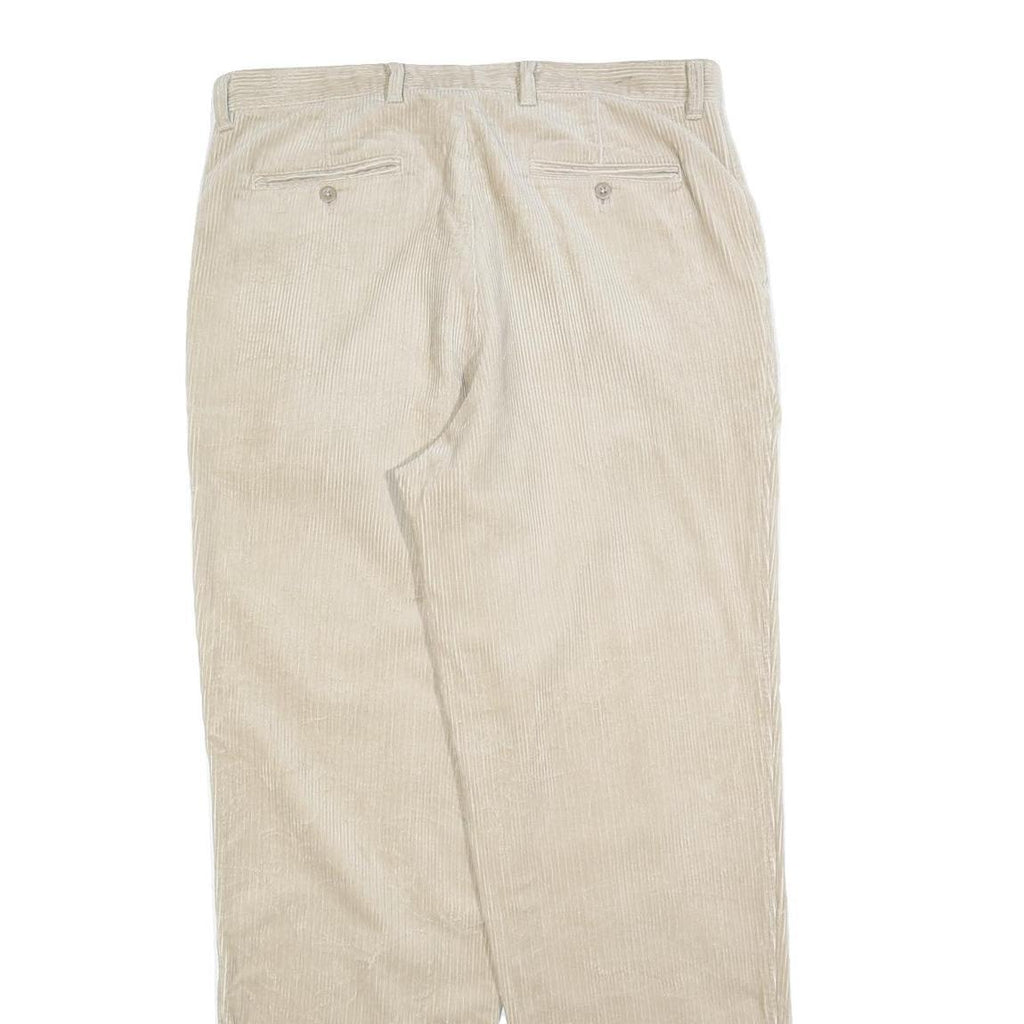 GAP Mens Relaxed Beige Corduroy Trousers W36 L34 Classic Fit Zip Closure