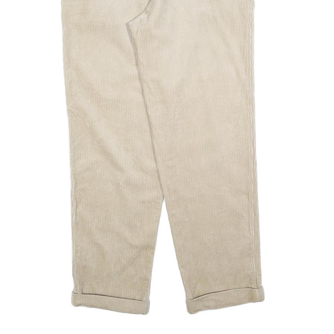 GAP Mens Relaxed Beige Corduroy Trousers W36 L34 Classic Fit Zip Closure