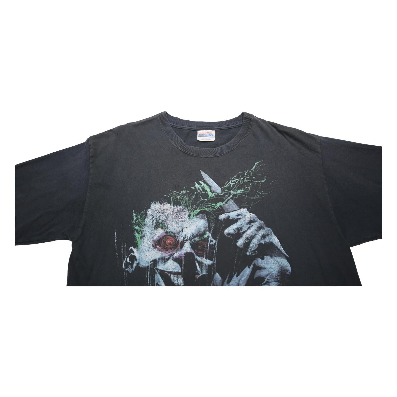HANES Mens Black Graphic T-Shirt M Short Sleeve Crew Neck Batman Joker