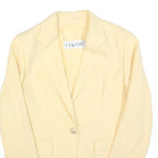 CLASSIC Womens Cream Wool Blend Button Jacket M Plain Tailored Long Sleeve