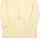 CLASSIC Womens Cream Wool Blend Button Jacket M Plain Tailored Long Sleeve