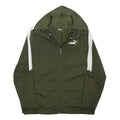 PUMA Mens Green & White Outdoor Zip Hoodie Jacket XL Polyester Blend Jersey