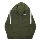 PUMA Mens Green & White Outdoor Zip Hoodie Jacket XL Polyester Blend Jersey
