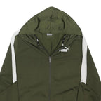 PUMA Mens Green & White Outdoor Zip Hoodie Jacket XL Polyester Blend Jersey