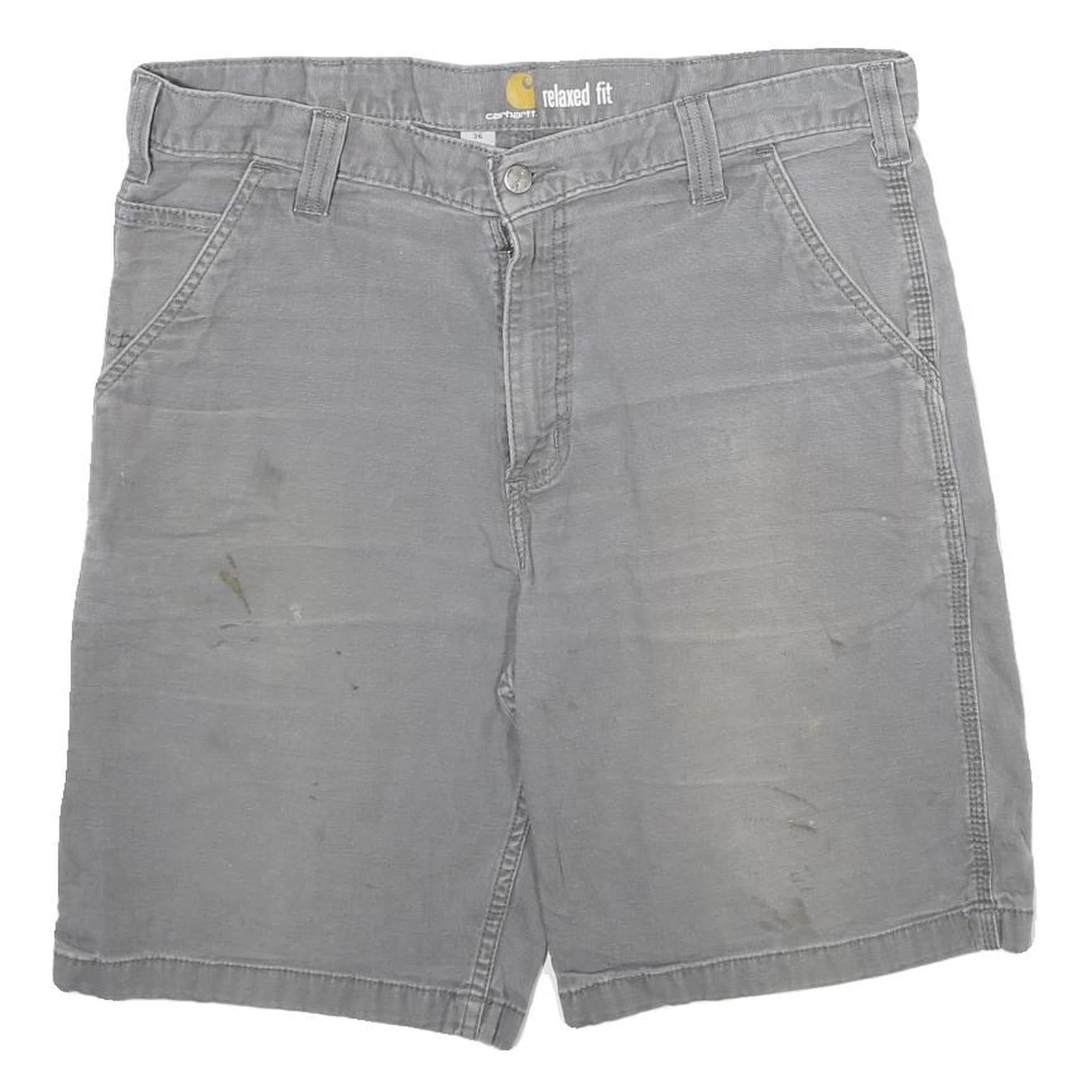 CARHARTT Mens Shorts Grey Casual Relaxed Fit L W36 Workwear Cotton Blend