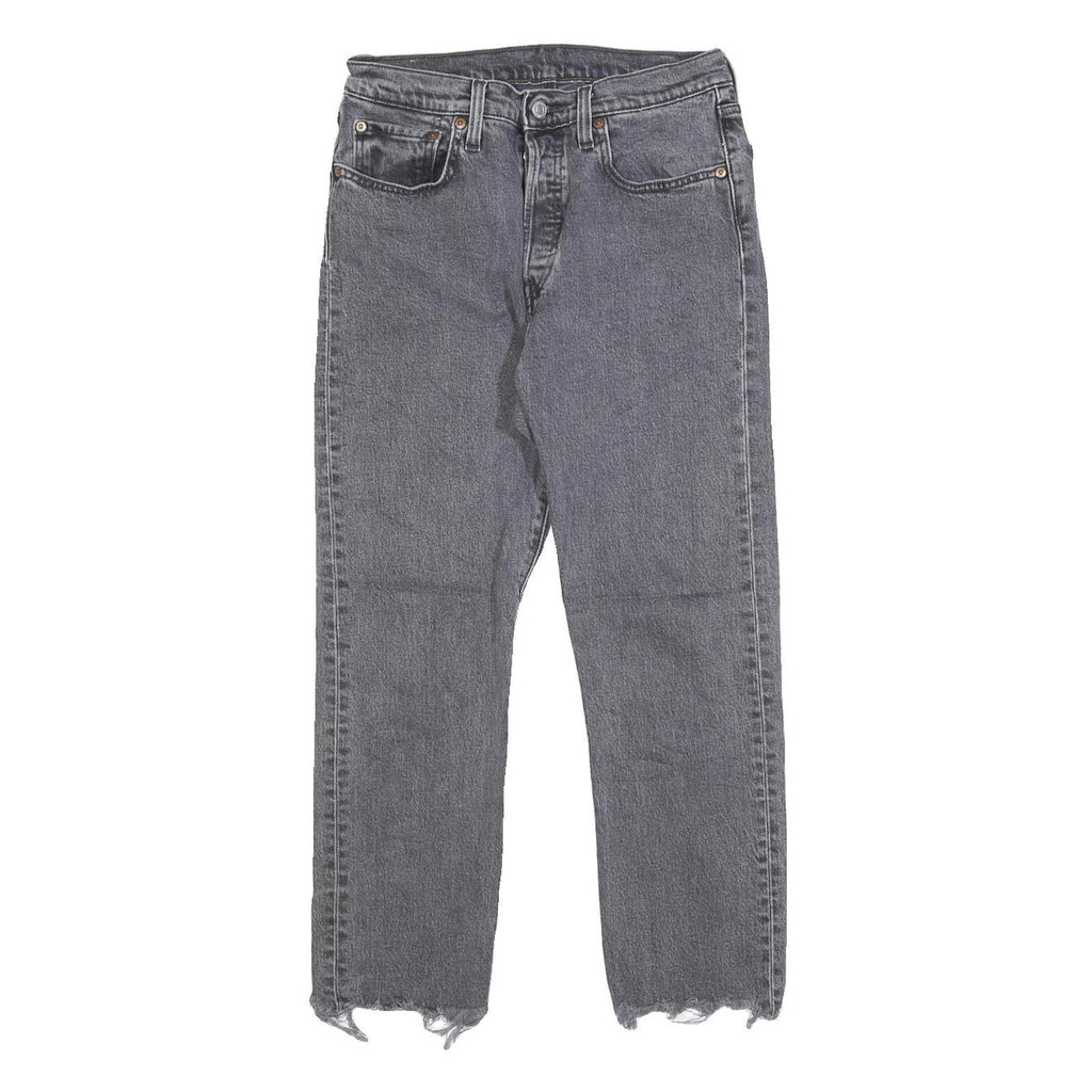 LEVI'S 501 Womens Jeans Blue Regular Straight Denim Medium W27 L23 Raw Edge