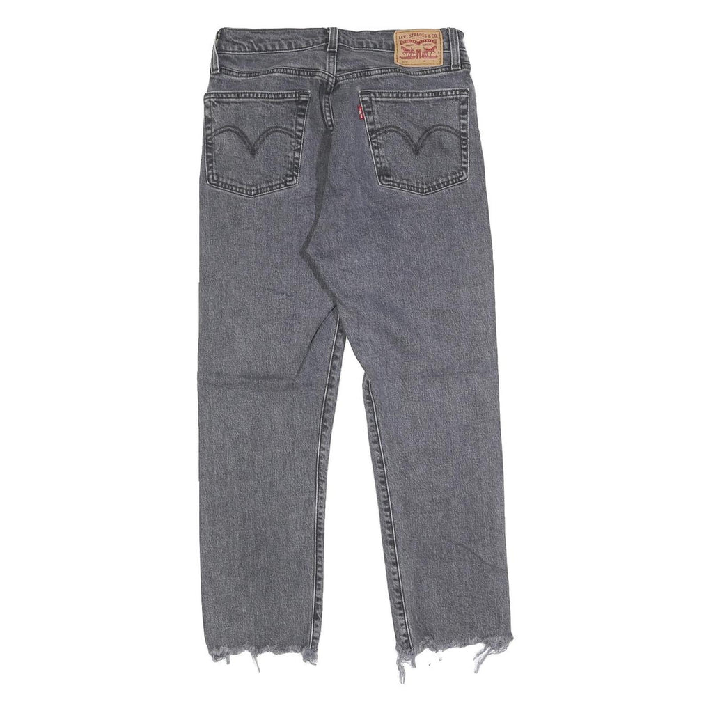 LEVI'S 501 Womens Jeans Blue Regular Straight Denim Medium W27 L23 Raw Edge