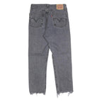 LEVI'S 501 Womens Jeans Blue Regular Straight Denim Medium W27 L23 Raw Edge