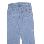CARHARTT Mens Relaxed Light Blue Denim Jeans W34 L30 Workwear Zip Closure