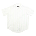 JC PENNY Mens White Short Sleeve Cotton Blend Shirt L No Iron Button Down