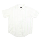 JC PENNY Mens White Short Sleeve Cotton Blend Shirt L No Iron Button Down
