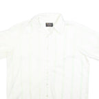 JC PENNY Mens White Short Sleeve Cotton Blend Shirt L No Iron Button Down