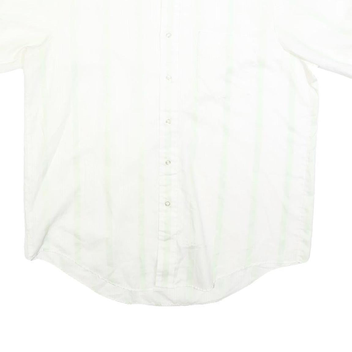 JC PENNY Mens White Short Sleeve Cotton Blend Shirt L No Iron Button Down