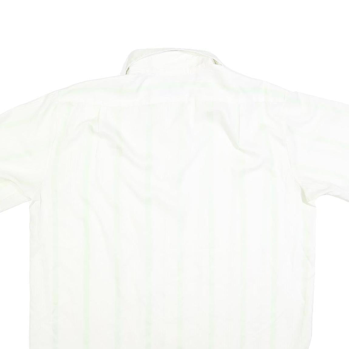 JC PENNY Mens White Short Sleeve Cotton Blend Shirt L No Iron Button Down