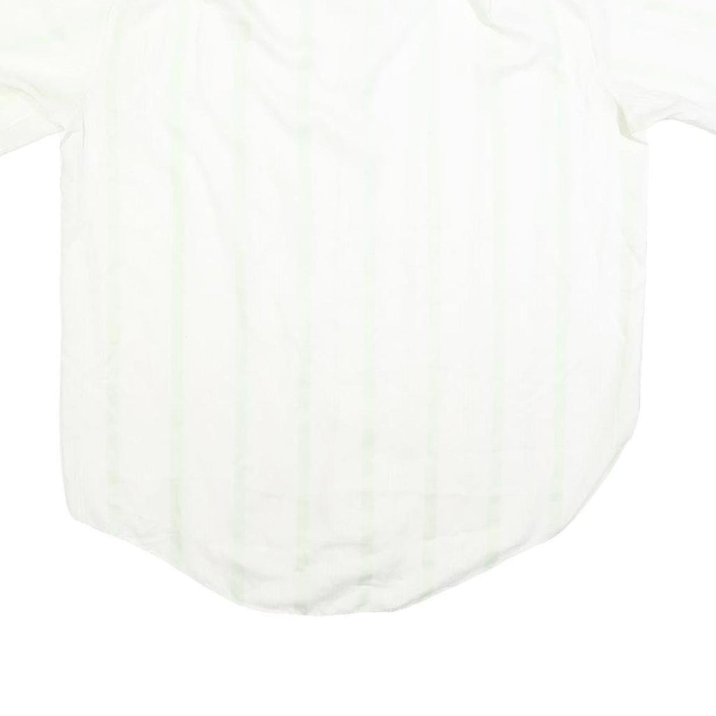 JC PENNY Mens White Short Sleeve Cotton Blend Shirt L No Iron Button Down