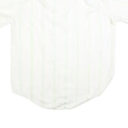 JC PENNY Mens White Short Sleeve Cotton Blend Shirt L No Iron Button Down