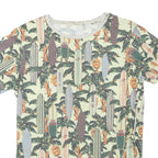 THE POOL SIDE Womens Green Surfboard Print Basic T-Shirt Round Neck Short Sleeve