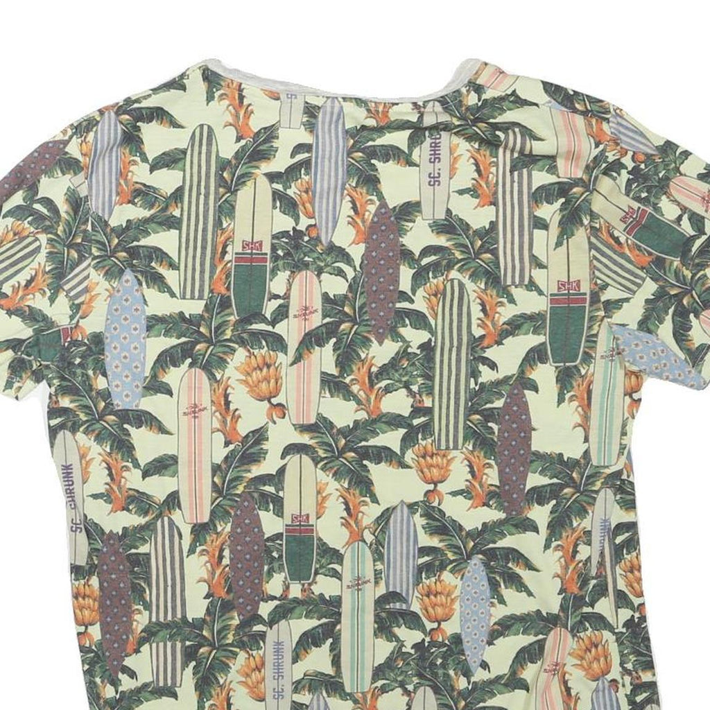 THE POOL SIDE Womens Green Surfboard Print Basic T-Shirt Round Neck Short Sleeve