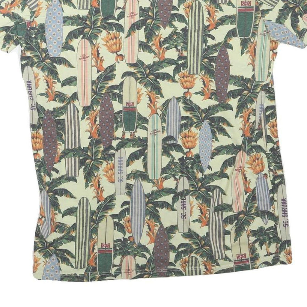 THE POOL SIDE Womens Green Surfboard Print Basic T-Shirt Round Neck Short Sleeve