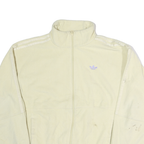 ADIDAS Womens Cream White Track Jacket M Polyester Zip Plain Casual Lightweight