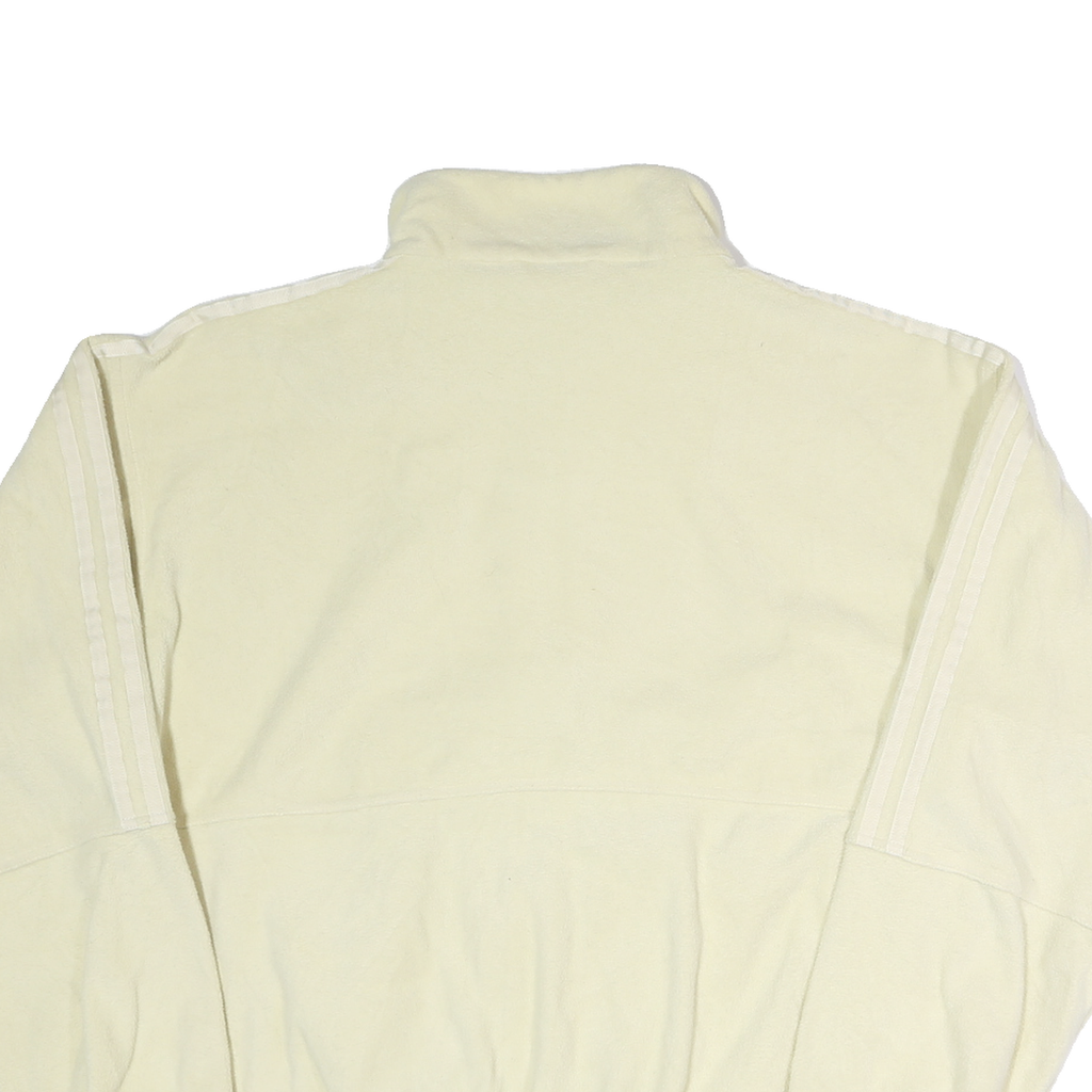 ADIDAS Womens Cream White Track Jacket M Polyester Zip Plain Casual Lightweight