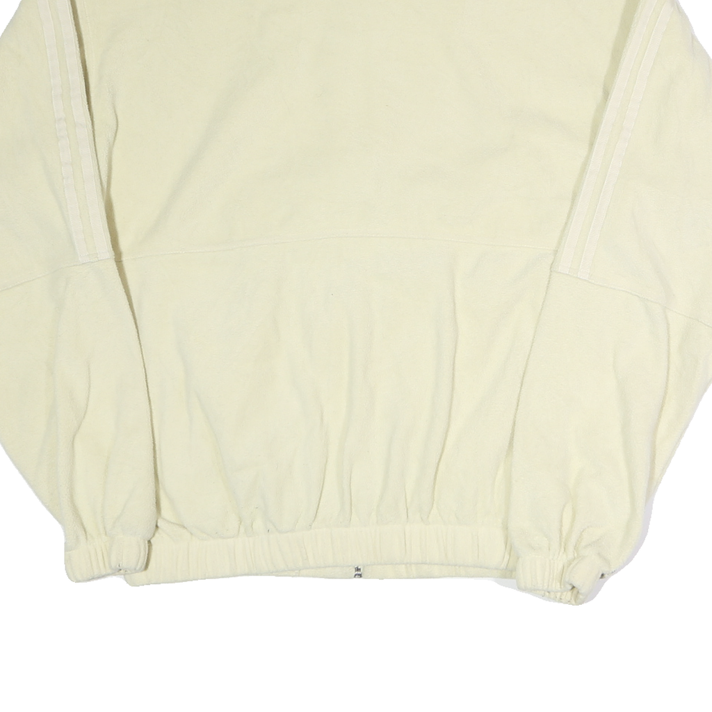 ADIDAS Womens Cream White Track Jacket M Polyester Zip Plain Casual Lightweight